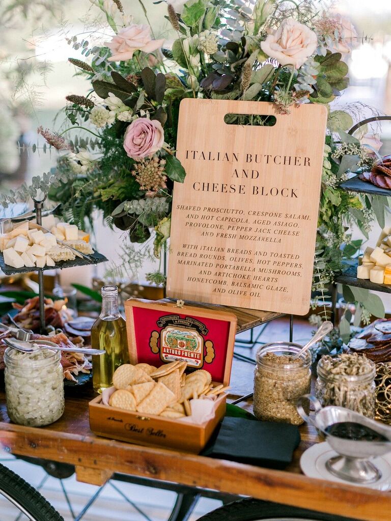 Italian cheese bar for your wedding reception food ideas