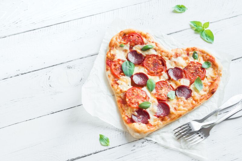 Heart shaped pizza Galentine's Day party ideas