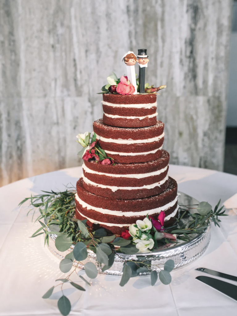 Red Velvet Naked Cake with Pez Cake Topper