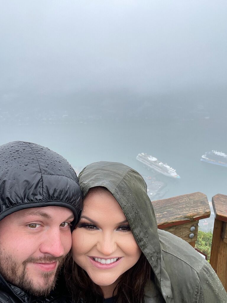 They rode the Mount Roberts Tramway in Juneau, Alaska where they took a hike in the rain. This is where Peter asked Elizabeth to marry him. 