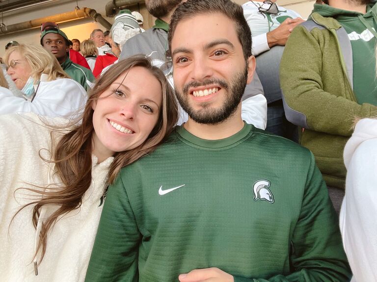 Our first MSU game. GO GREEN!