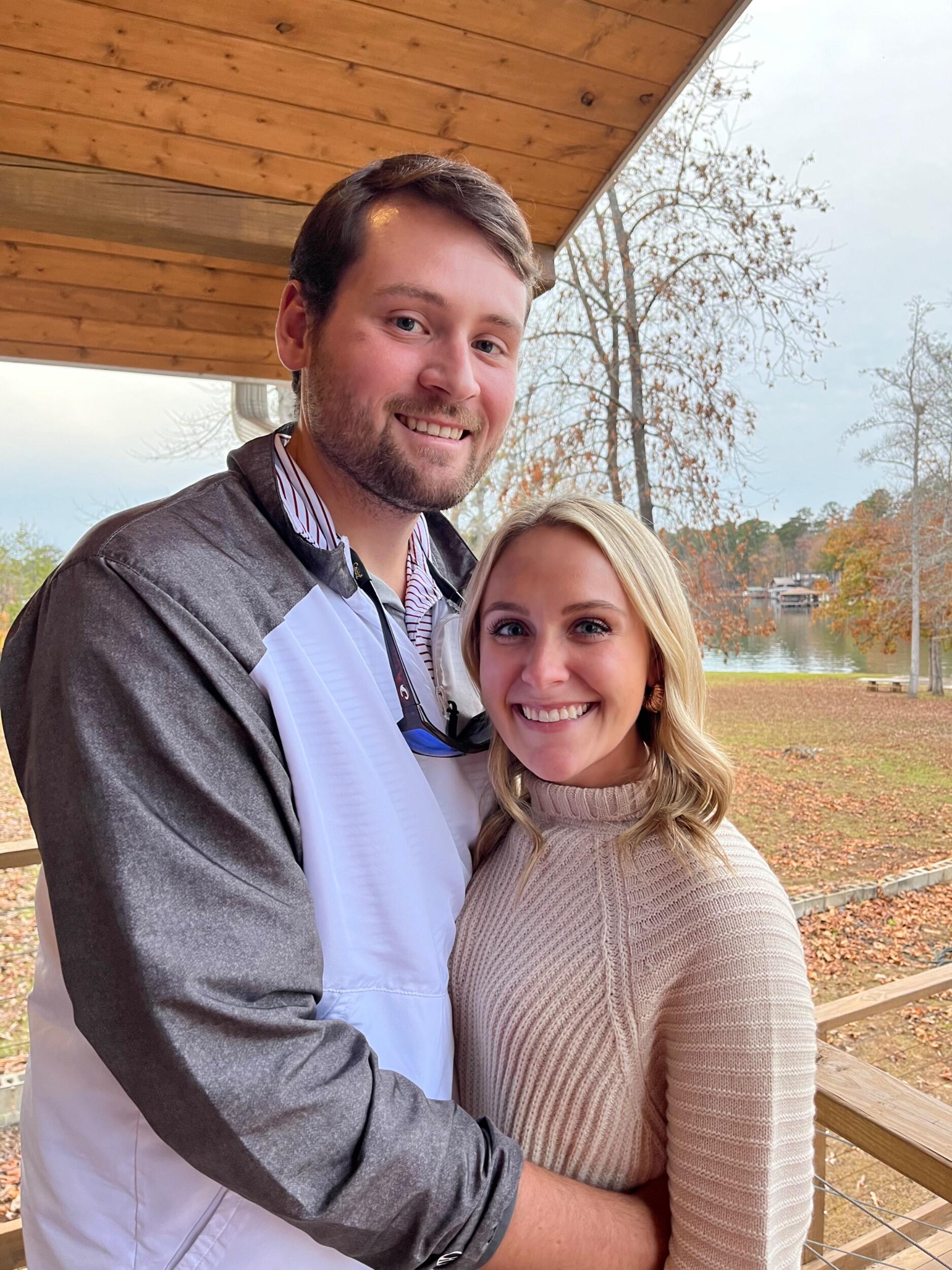 Bowen and Amy spent their first Thanksgiving together by traveling from Milledgeville to Loganville, then from Loganville to Atlanta to cheer on the Dawgs against GA Tech.