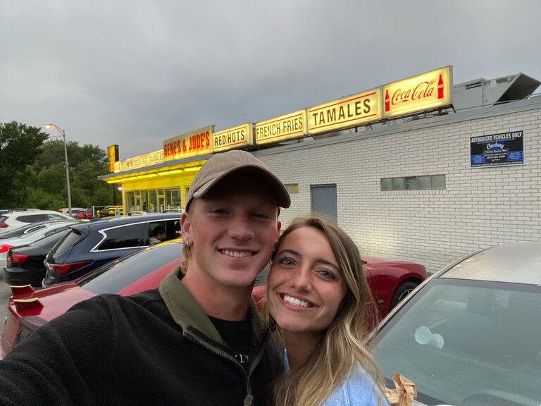 Our annual hot dog date.... September 4th 2021 was the day Athena told Josh she's been developing feelings for him (not telling him she was developing them for the past 3 years). So now we go every year to the best hot dog place.  