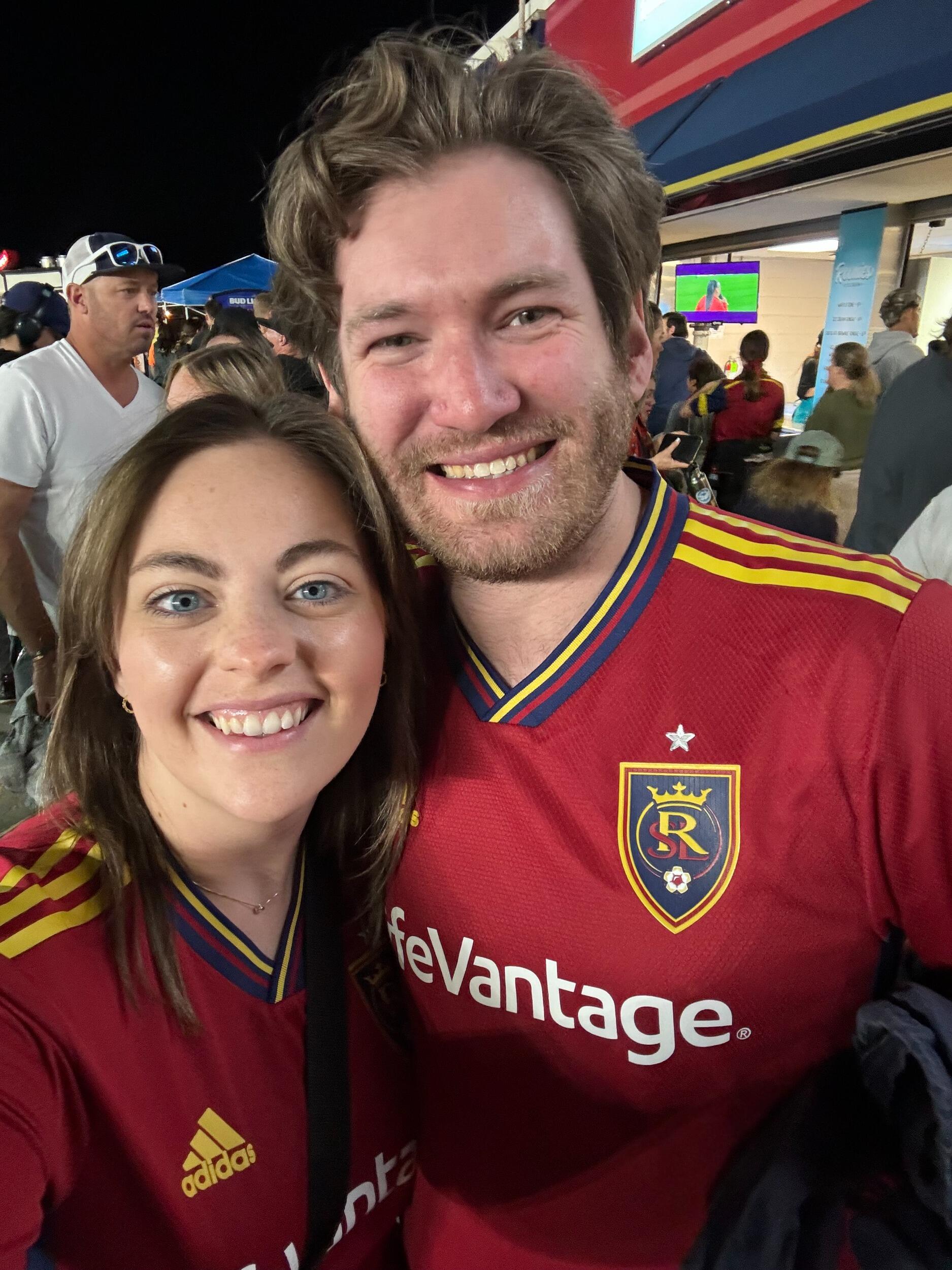 Stephen's birthday surprise going to an RLS game. 