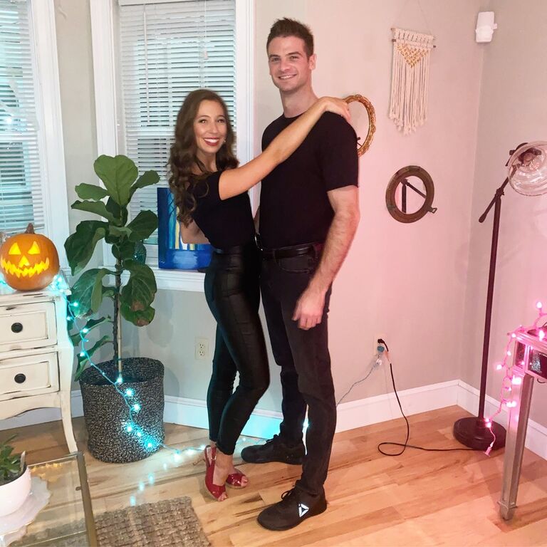 Our First Halloween. Dan didn't let on that he had never seen Grease until many months later.
