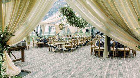 Clear tent ceiling, Lights by Get Lit, Tent by Beachview Rentals