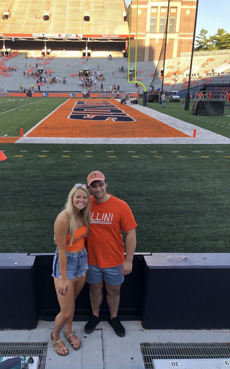 Now that Rob has hung up the cleats, they love watching the Illini together!