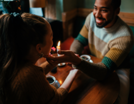 Couple smiling at each other