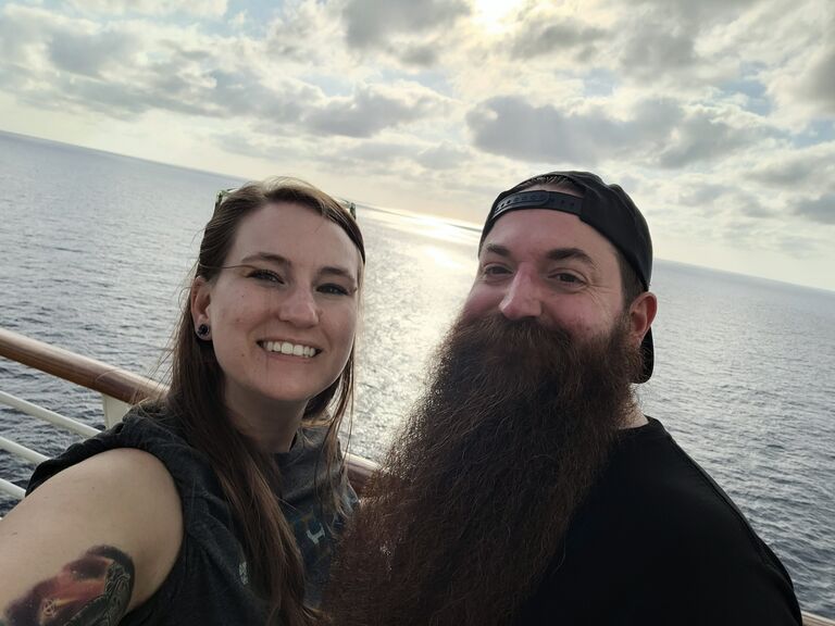 ENGAGED! 
Greg surprised Cassie with an engagement ring while we were on a cruise