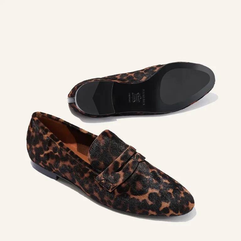 Leopard print loafers for women's wedding shoe