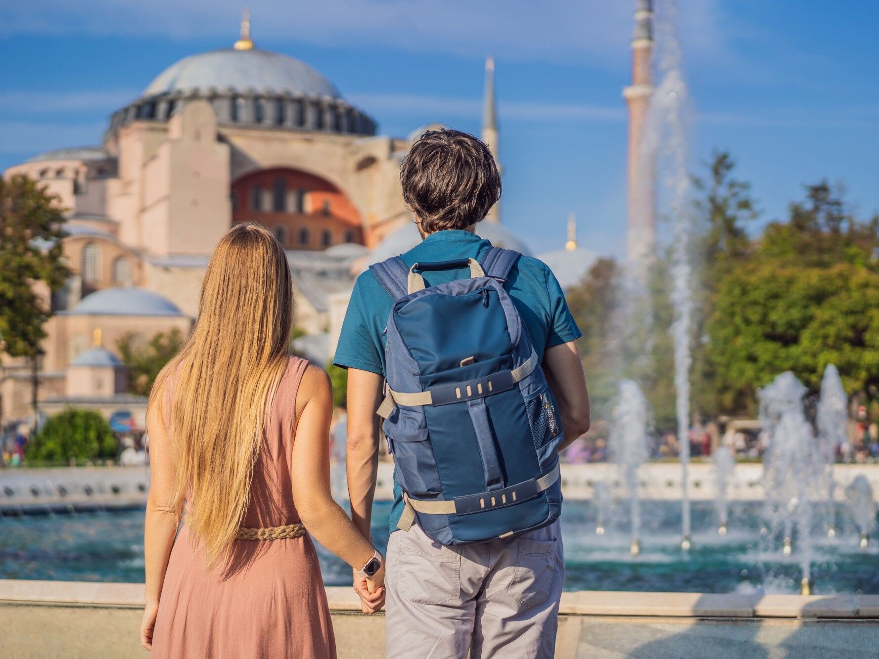 Couple on their honeymoon in Istanbul, Turkey