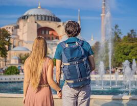 Couple on their honeymoon in Istanbul, Turkey