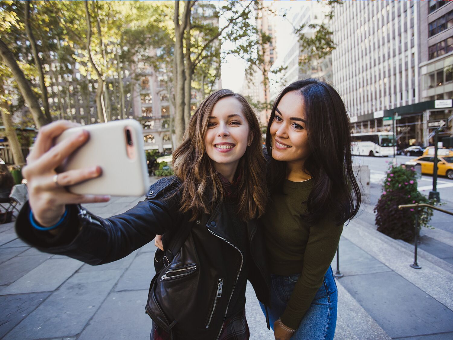 two women taking selfie in nyc