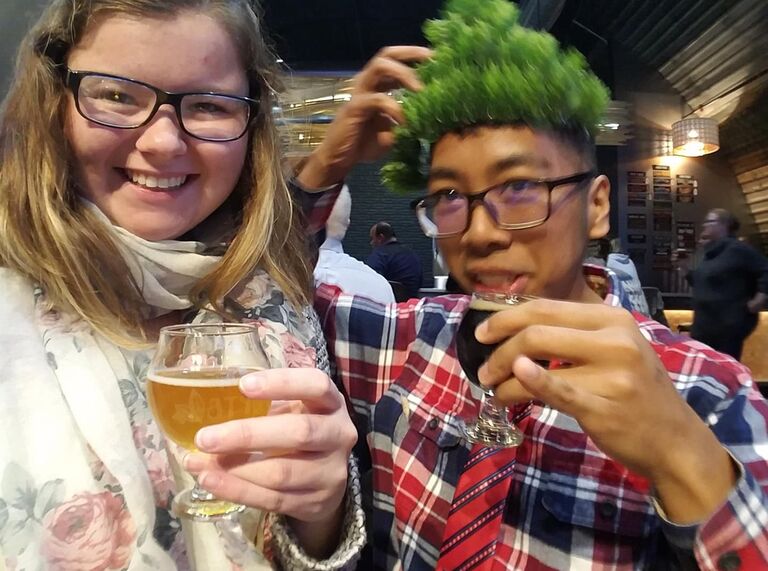 First time Michael celebrated his birthday with Victoria! Peace Tree Brewing Co. in Des Moines, Iowa.