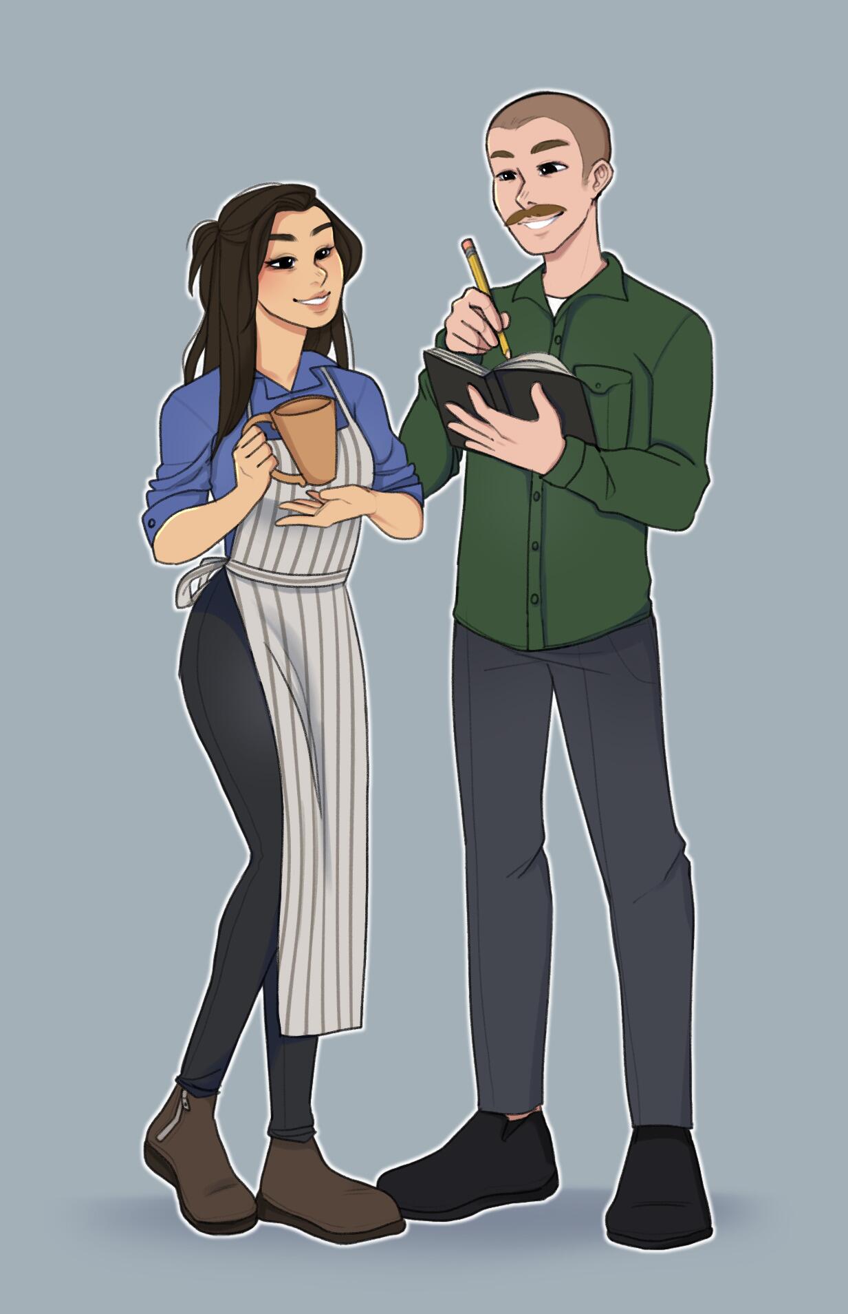 Not a photo but an adorable work of art we were gifted by Kyle, Chris's brother, one Christmas!