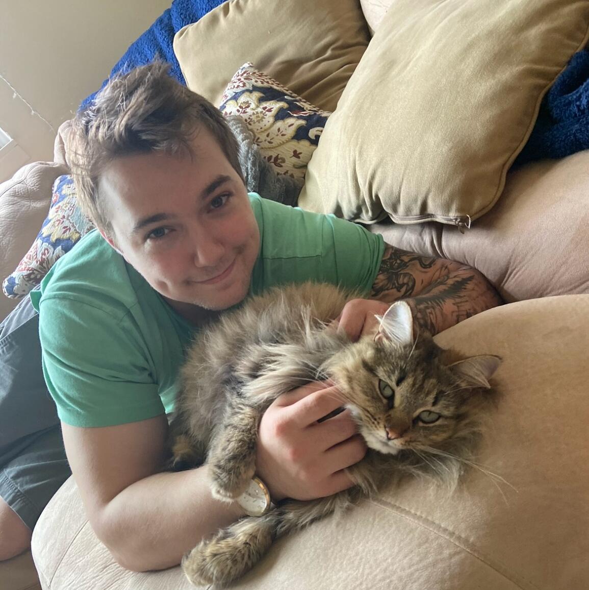 We got our first pet together, Samantha. We adopted her from Ethan's Nana who rescued her!