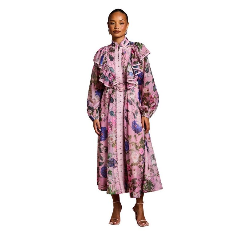 Coast petite pink floral wedding guest dress for over 50s