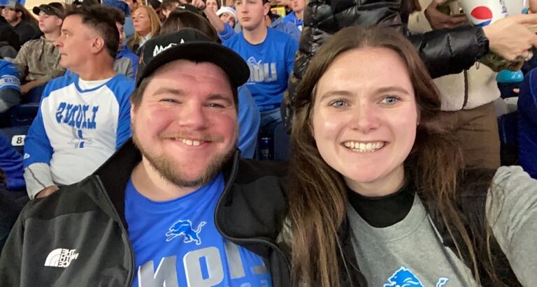 Lions vs. Vikings Game with Julie's siblings and their spouses. (The Lions actually won!)
