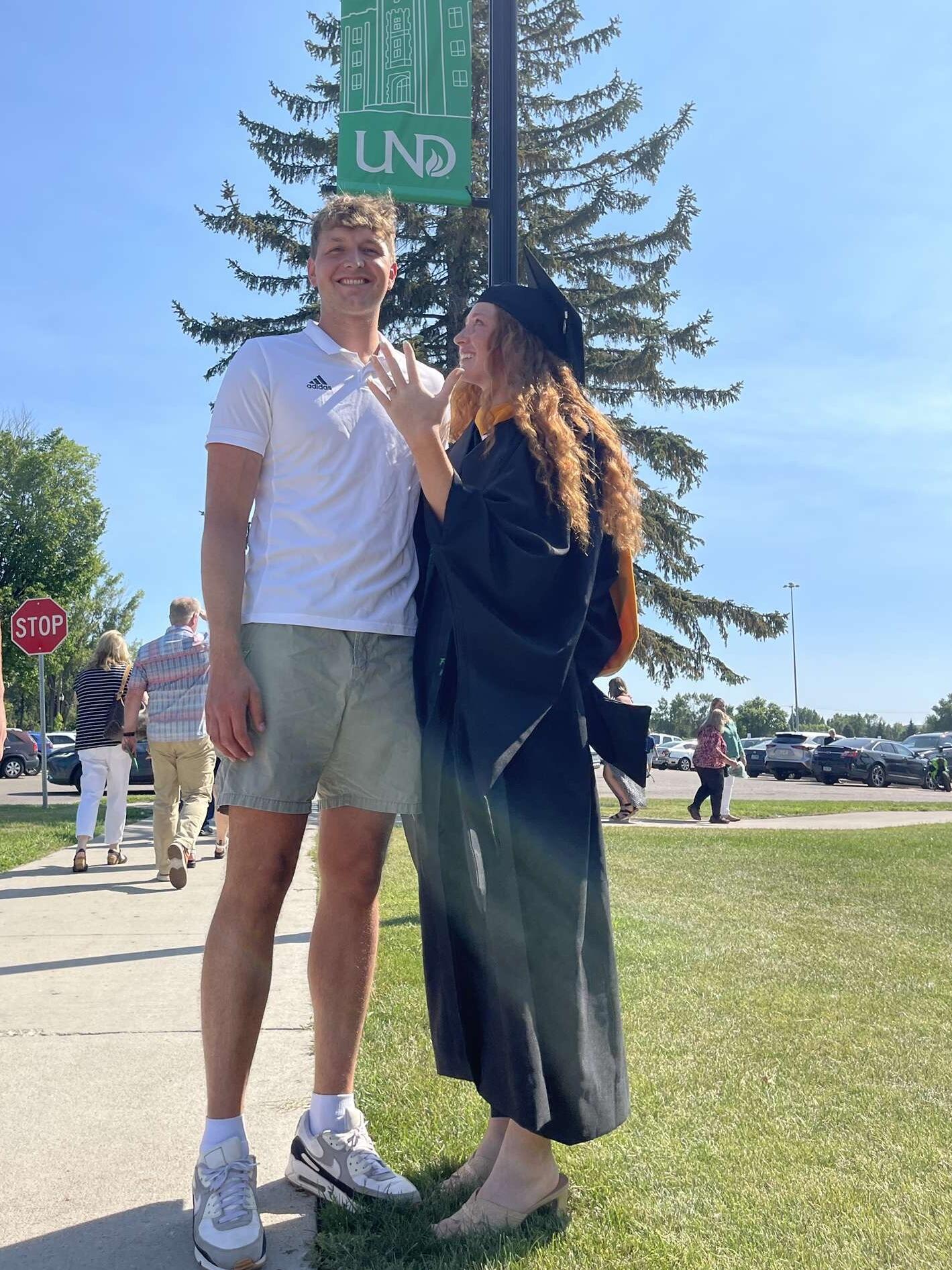 Sierra graduated with her Masters. Big thanks to Mitchell for bringing her dinners and keeping her company at the chemistry lab during this time