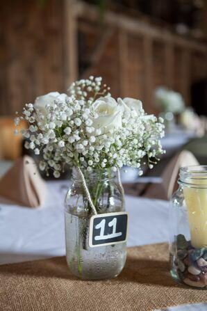 Hanging Mason Jar with Baby's Breath