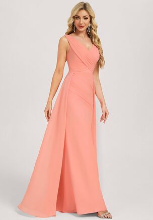 Celebrate love and friendship in the JJ's House Dianna A-line Ruched Chiffon Bridesmaid Dress! Designed to complement any wedding theme with its elegant details and a flattering silhouette, this gorgeous outfit ensures you look stunning while standing by the bride's side on her unforgettable day.