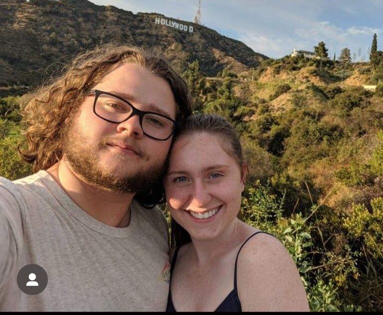Us in Hollywood, California, on our road trip in August 2019. 