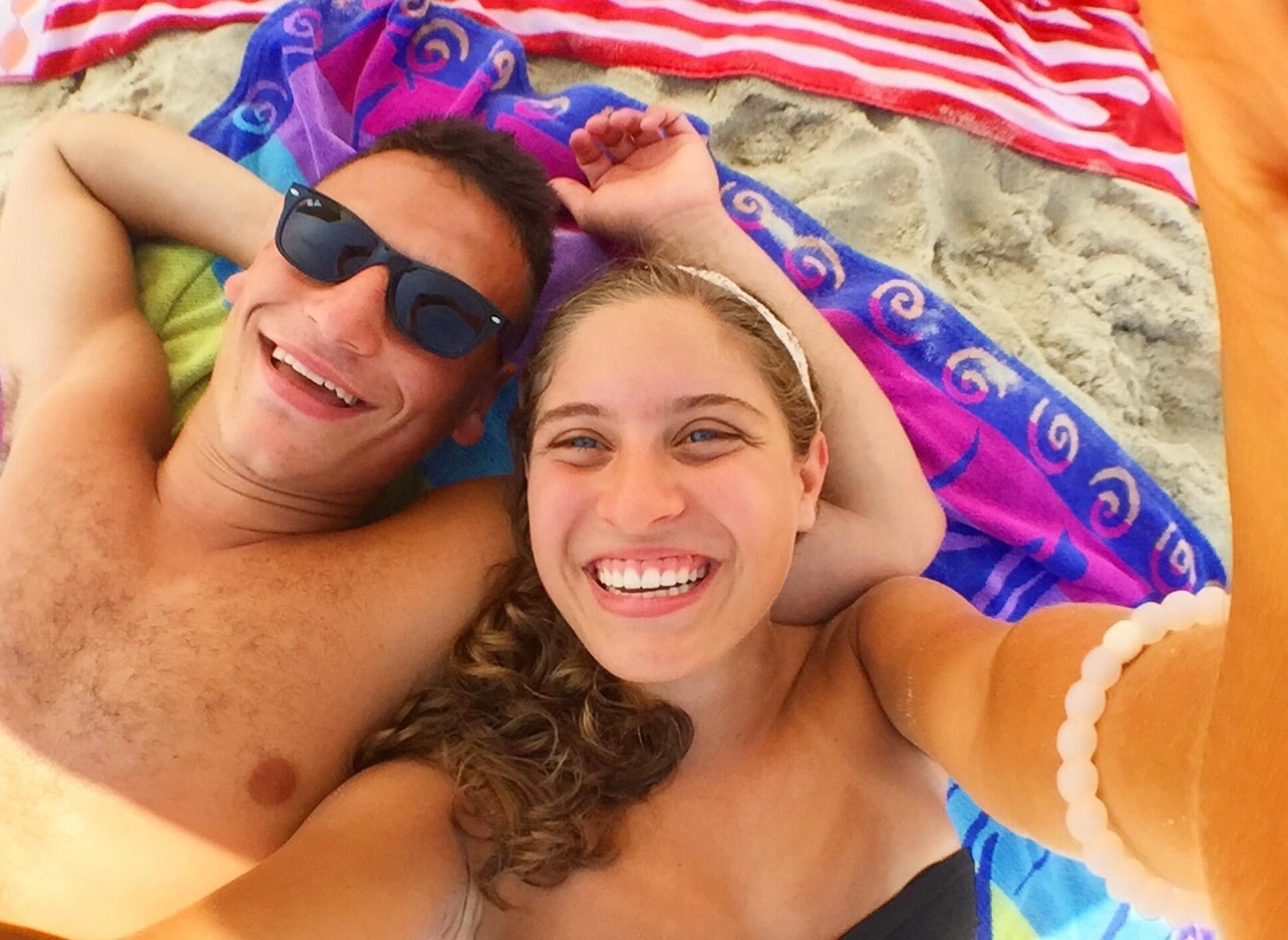 Taylor and Jack's last beach day before Taylor studies in Florence for four months!