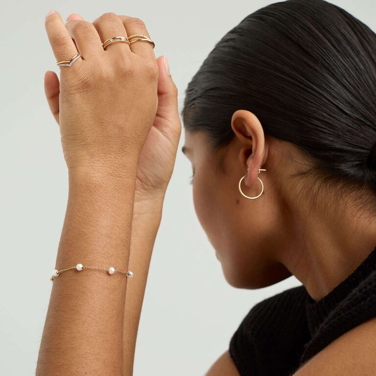 Mini pearl satellite bracelet maid of honor gift