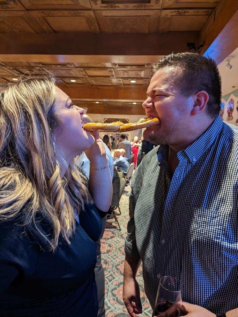When in Frankenmuth you've got to eat a pretzel. Especially when celebrating some of our wonderful friends' wedding!