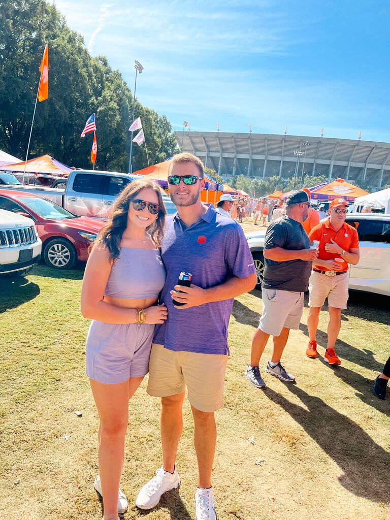 Abbey's first Clemson game. Hunter had no luck converting me. I am still a die hard Gamecock! 