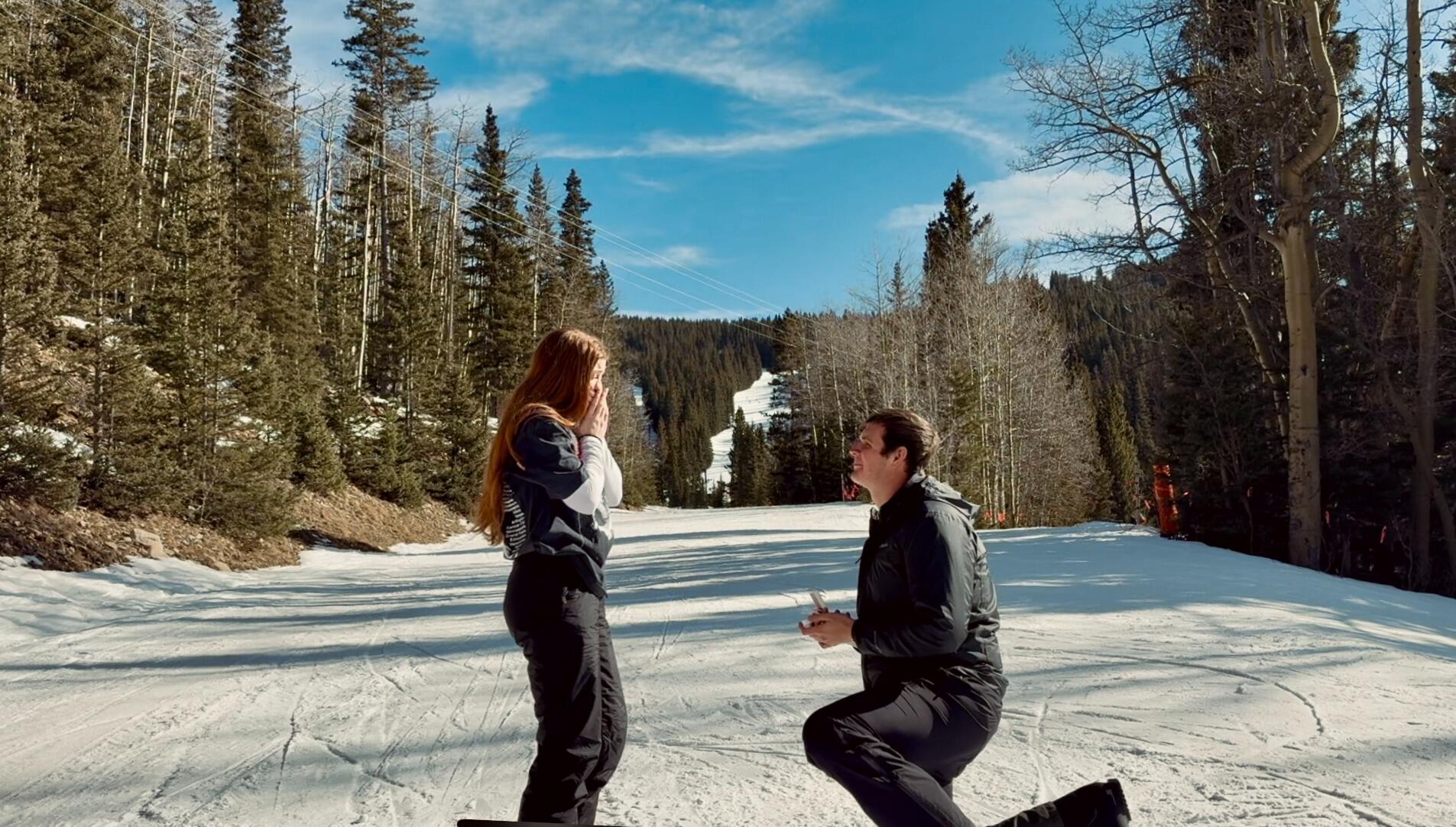 On a family ski trip in Santa Fe, Jeremiah got down on one knee (in ski boots!) and popped the question... We've been counting down the days until "I do" ever since!
