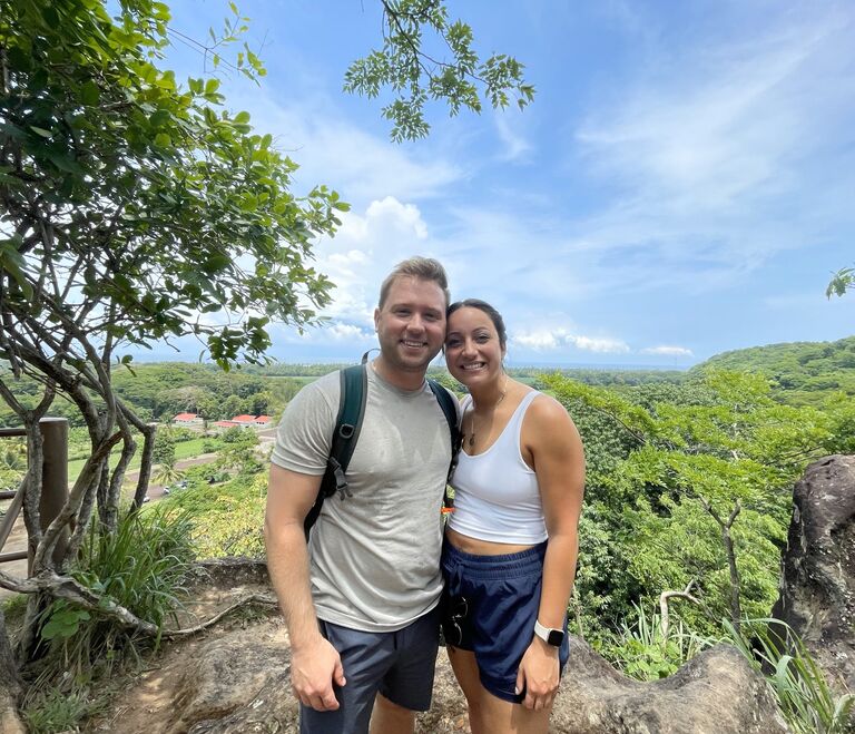 We started traveling…and traveling…and traveling! Since we started dating, we've been to over 10 states, El Salvador, and Costa Rica. We've hiked numerous mountains and volcanos, camped in the backcountry, swam under waterfalls in rainforests, and have seen some of the worlds natural wonders - all together.                                                        
(Photo taken at Parque Nacional El Bolquerón, El Salvador) 