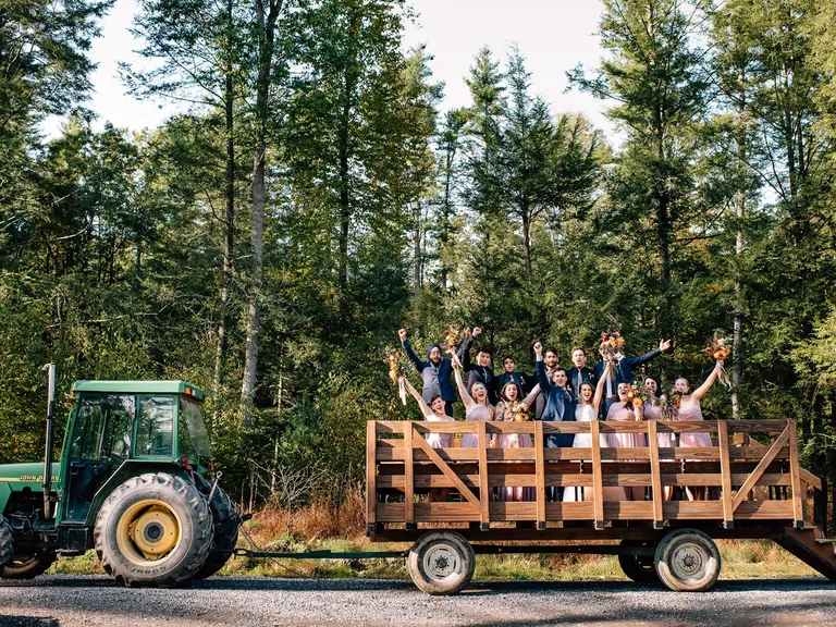 Hay ride at wedding reception for kids activities