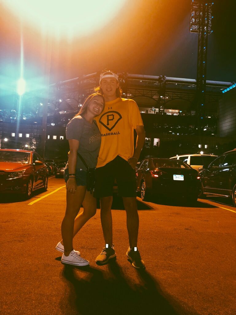 This was their first solo trip to Pittsburgh. Sarah's car actually broke down 20 minutes into their trip, so Caleb's dad had to come pick them up and take them back home to get a new car. They drove all the way to Pittsburgh and back in Caleb's 1999 Dodge Dakota.