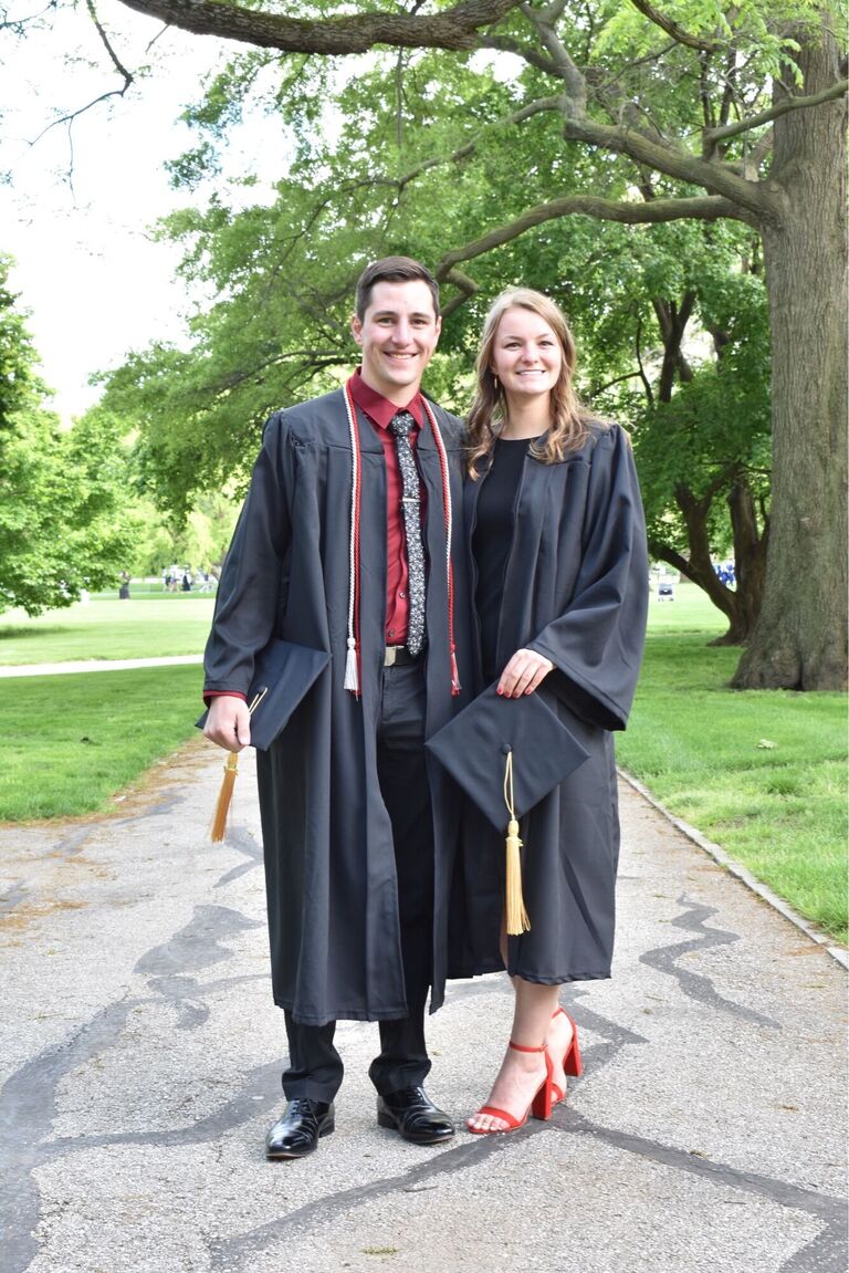 Graduation from the Ohio State University. Our first date occurred in October of 2020, and this is the first photo of just the two of us since we started dating.