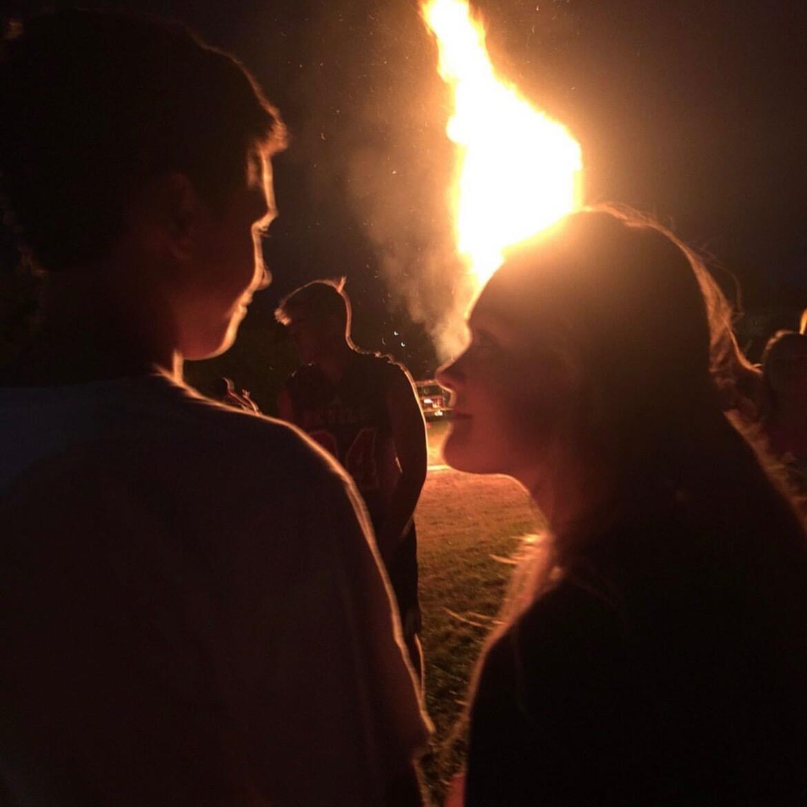 High school homecoming bonfire 