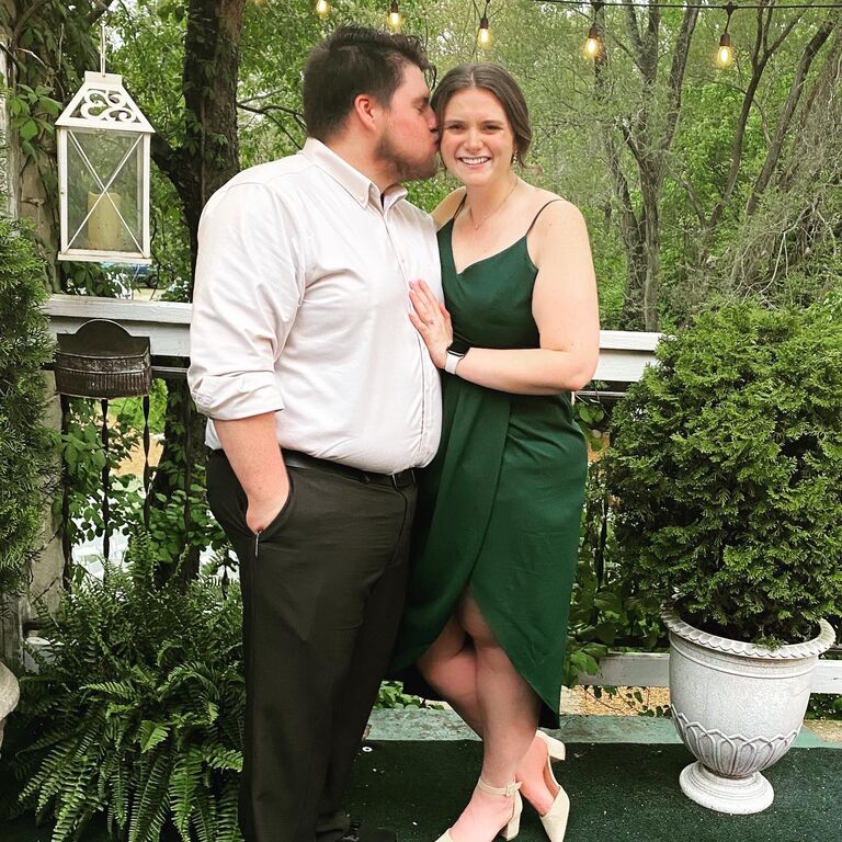 An excuse to dress up at Julie's cousin's wedding! Exactly one year before our wedding date. 