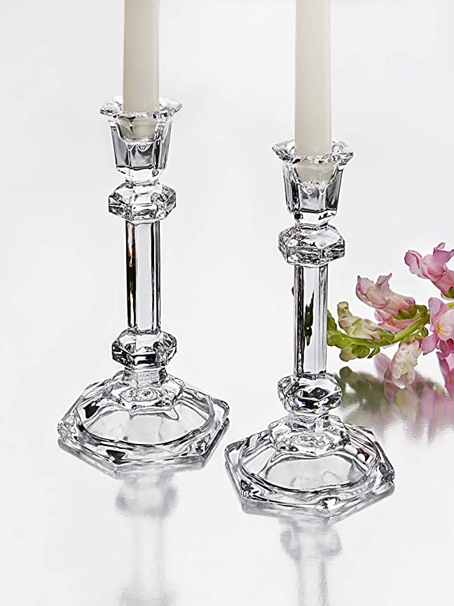 Studio Silversmiths octagon crystal candlesticks