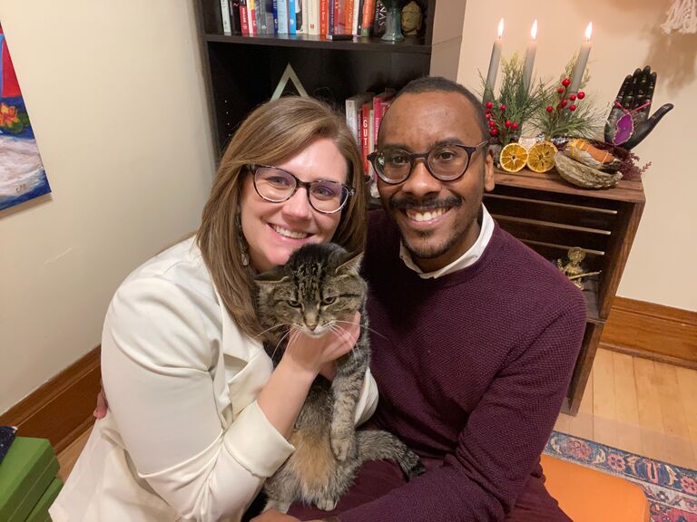 They started a new holiday tradition together by honoring the Winter Solstice and lighting a yule log. Each year, Stephen & Molly set words to carry them through the coming winter and beyond. Cece joined them in the tradition and Hokey Pokey will as well when they are all under one roof in December!