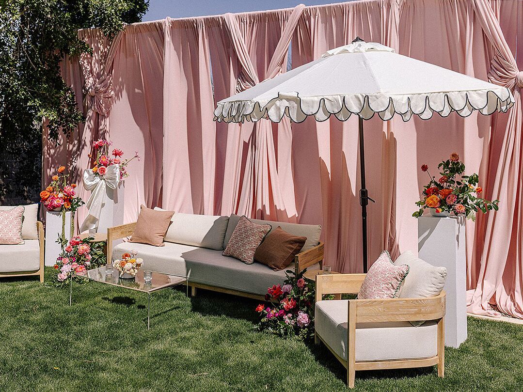 Bridal shower lounge area