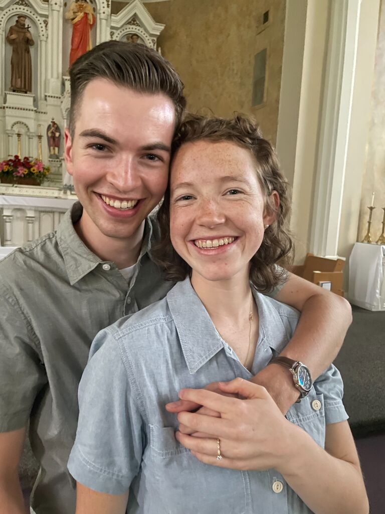 John proposed in St. Michael Church in Sigel, the church we will be getting married in.