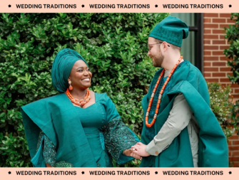 Couple at Yoruba wedding