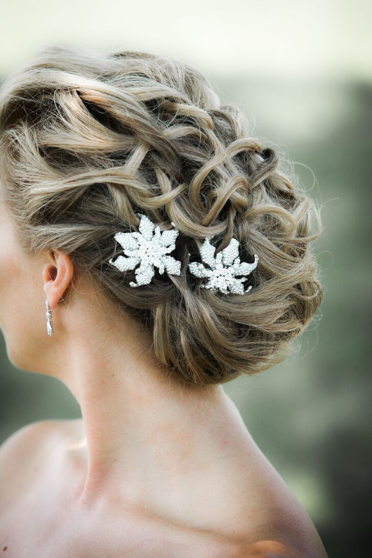 Loose Updo With Crystal Hair Accessories