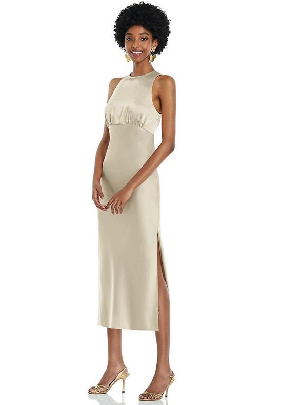 White high clearance neck sleeveless dress