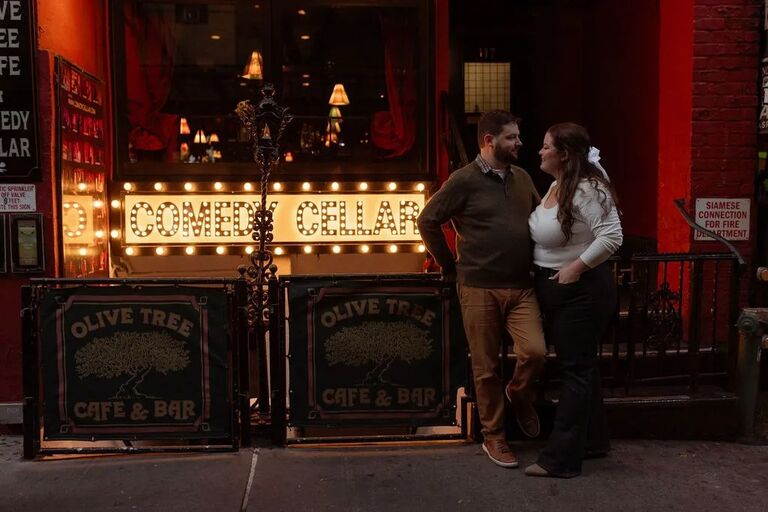 We met on this day at this spot, right in front of the Comedy Cellar on a rainy Wednesday evening.