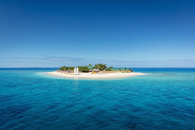 Beautiful small island in the middle of the south pacific ocean