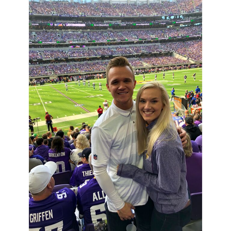 Kellie's very first Vikings game, and with the man of her dreams!