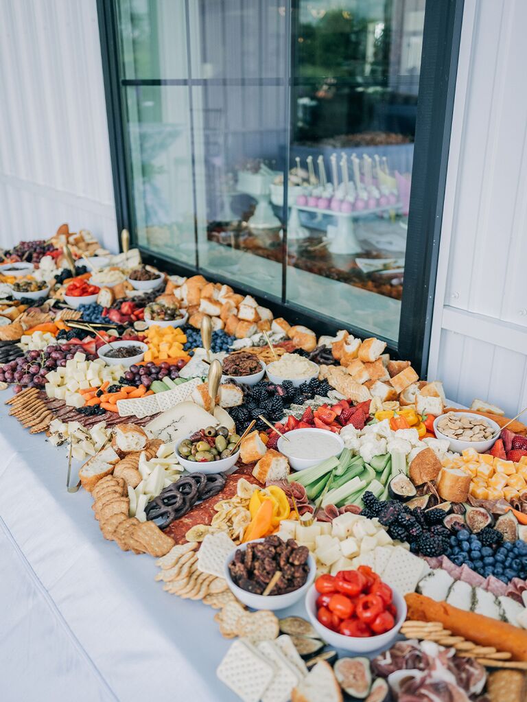 Charcuterie grazing table wedding appetizer