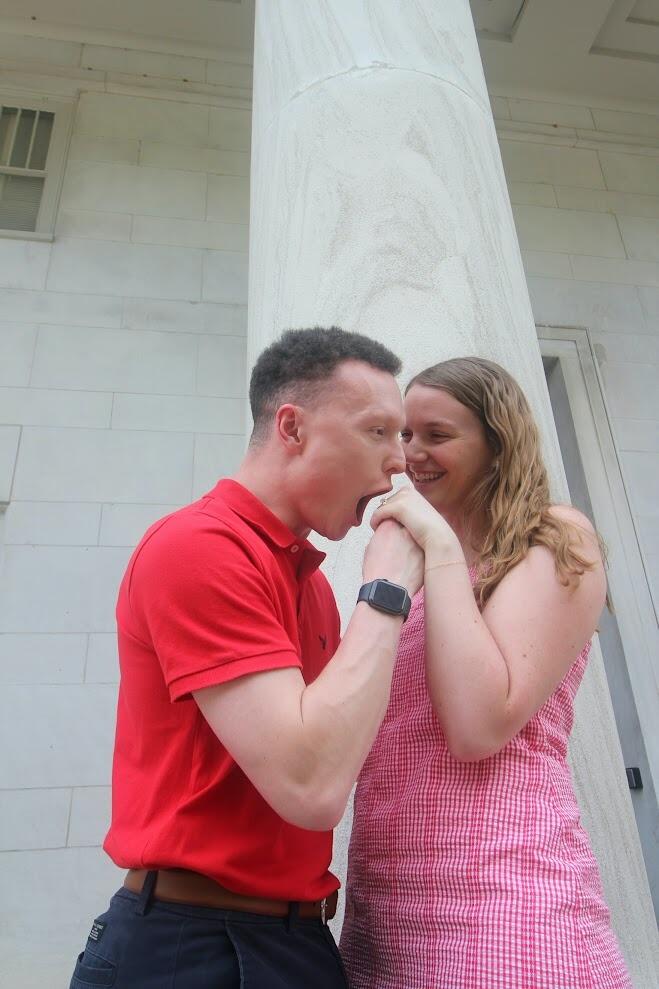 During a photo shoot/diversion, we learned that Nick loves her ring too!