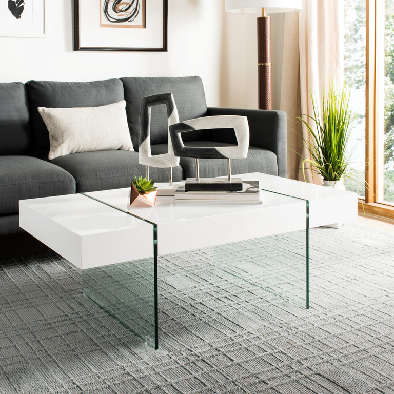 Minimalist coffee table from The Knot